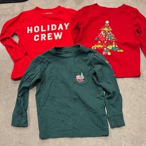 Red and Green Holiday Long Sleeve Tees